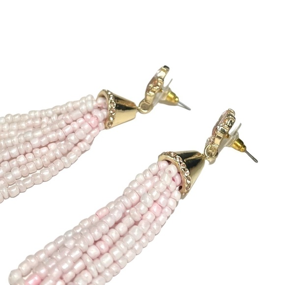 Sugarfix by Baublebar Women's Pink Beaded Tassel Drop Earrings - Picture 5 of 5